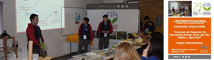 Concurso de Proyectos de Innovación Escolar Savia Lab FIA: Diseño y Ejecución, Región Metropolitana