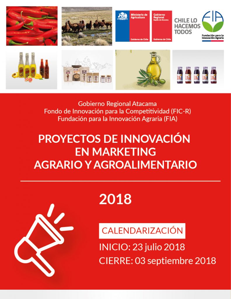 Concurso Regional Proyectos de Innovación en Marketing Agrario y Agroalimentario Atacama 2018