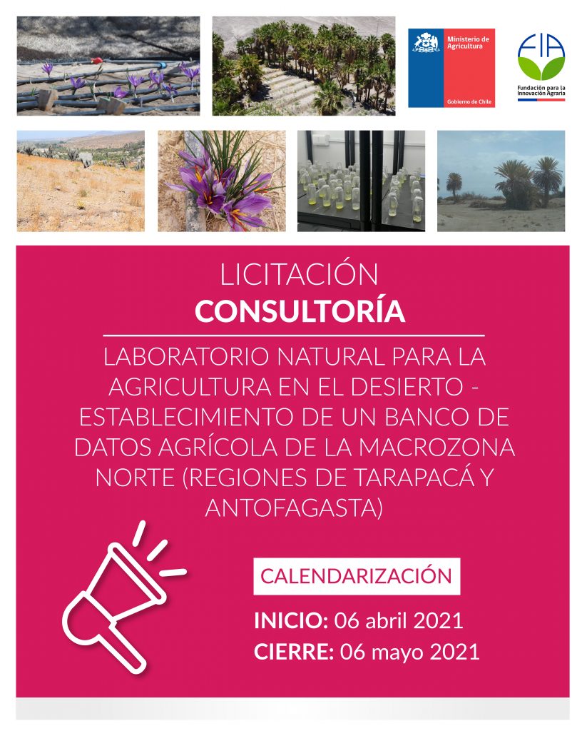 Laboratorio natural para la agricultura en el desierto – Establecimiento de un banco de datos agrícola de la Macrozona Norte (regiones de Tarapacá y Antofagasta)