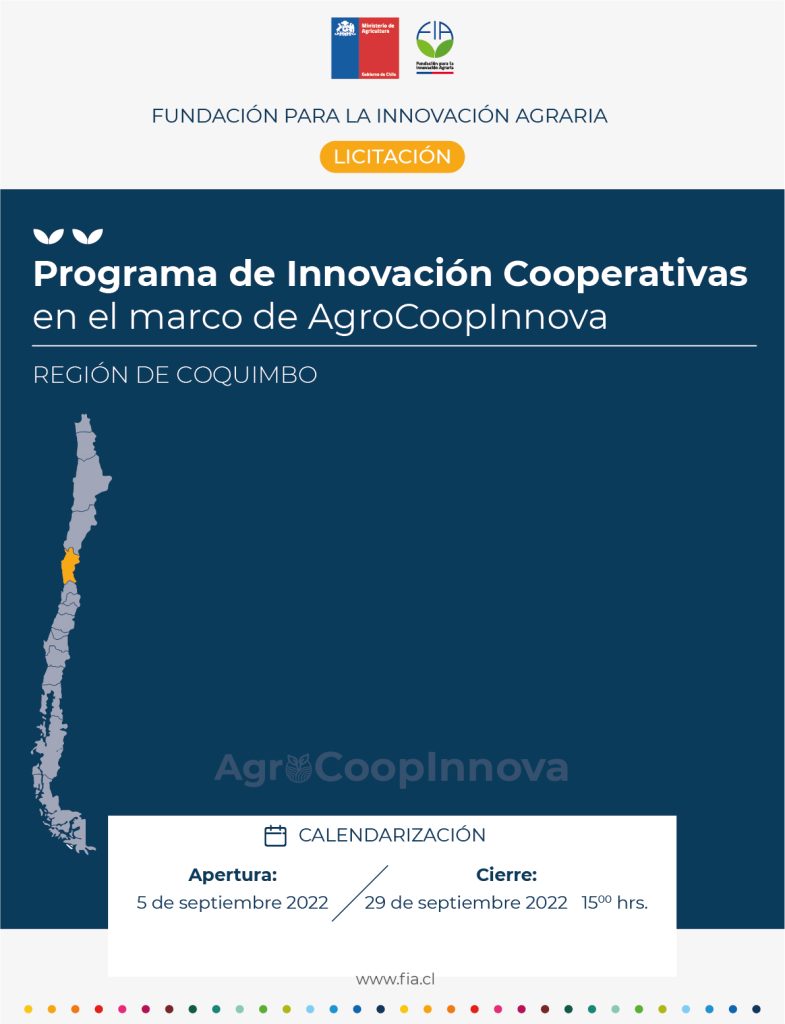 Programa de innovación cooperativas en el marco de AgroCoopInnova. Región de Coquimbo