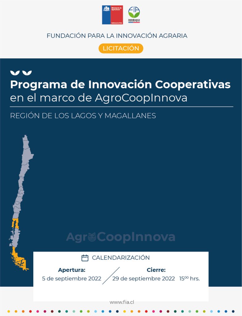 Programa de Innovación cooperativas en el marco de AgroCoopInnova. Regiones de Los Lagos y Magallanes.