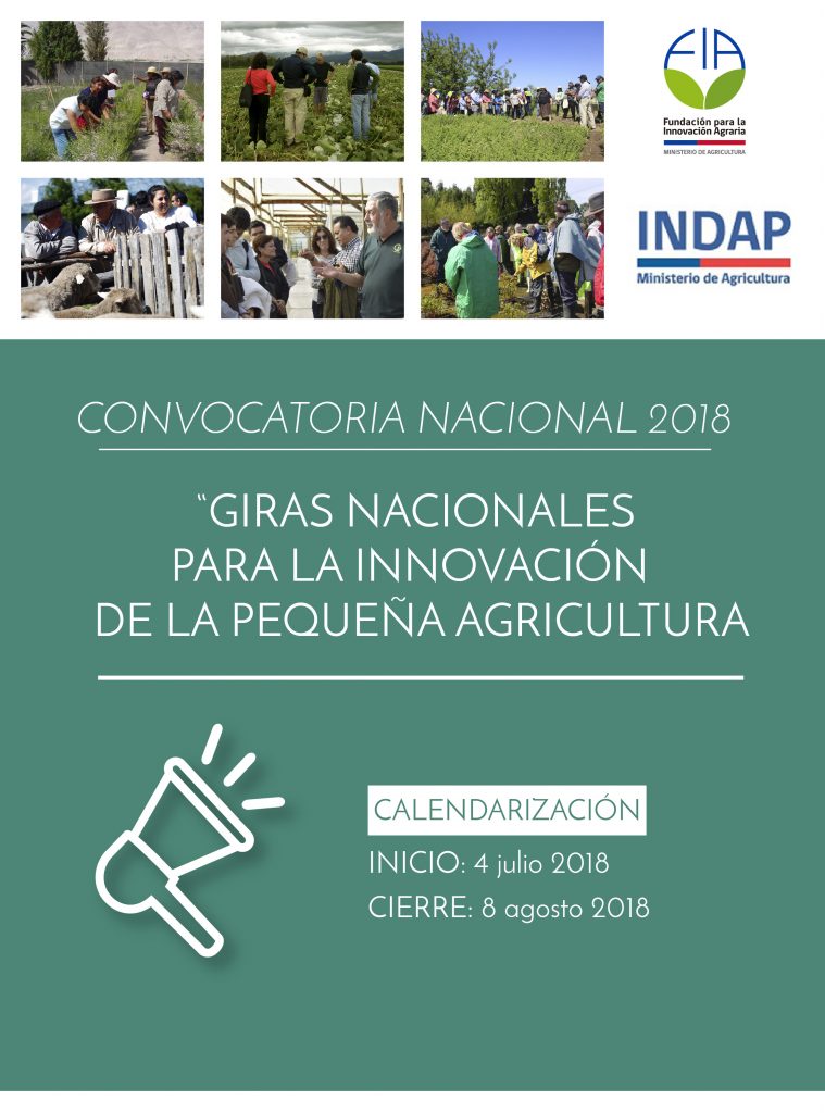 Convocatoria Nacional Giras Nacionales para la Innovación de la Pequeña Agricultura 2018