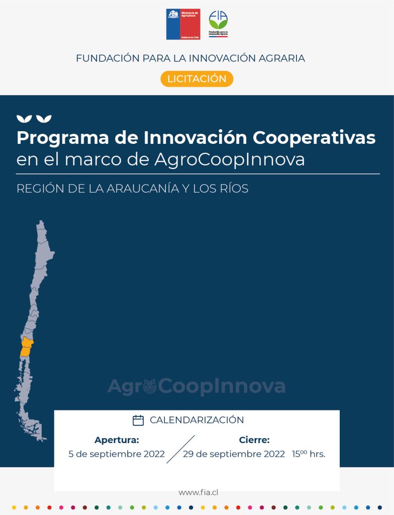 Programa de Innovación cooperativas en el marco de AgroCoopInnova. Regiones de La Araucanía y Los Ríos.