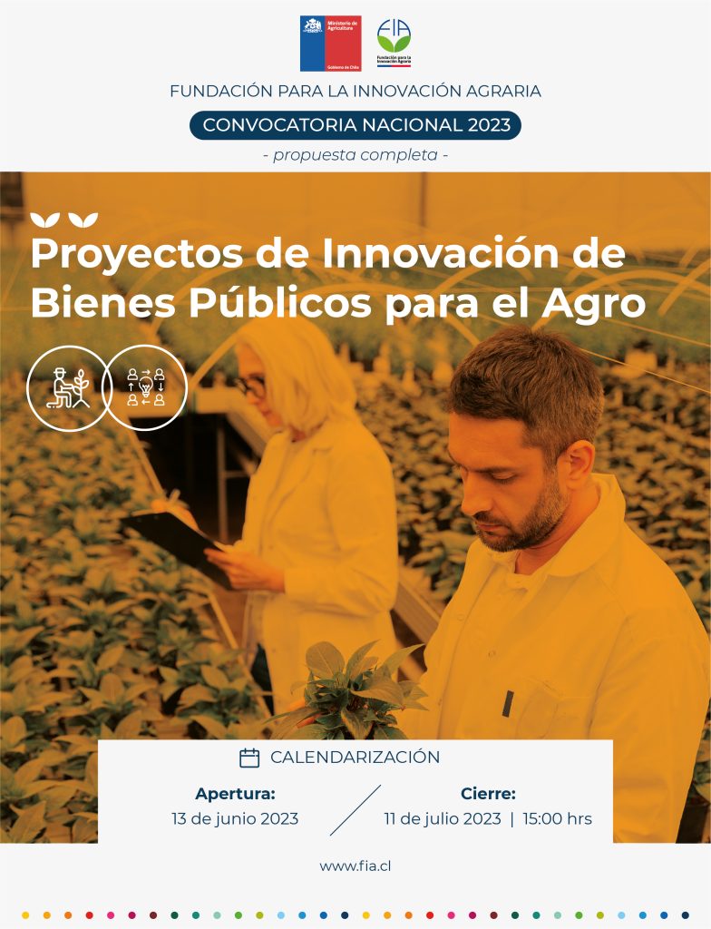 Convocatoria Nacional 2023. Proyectos de innovación de bienes públicos para el agro.