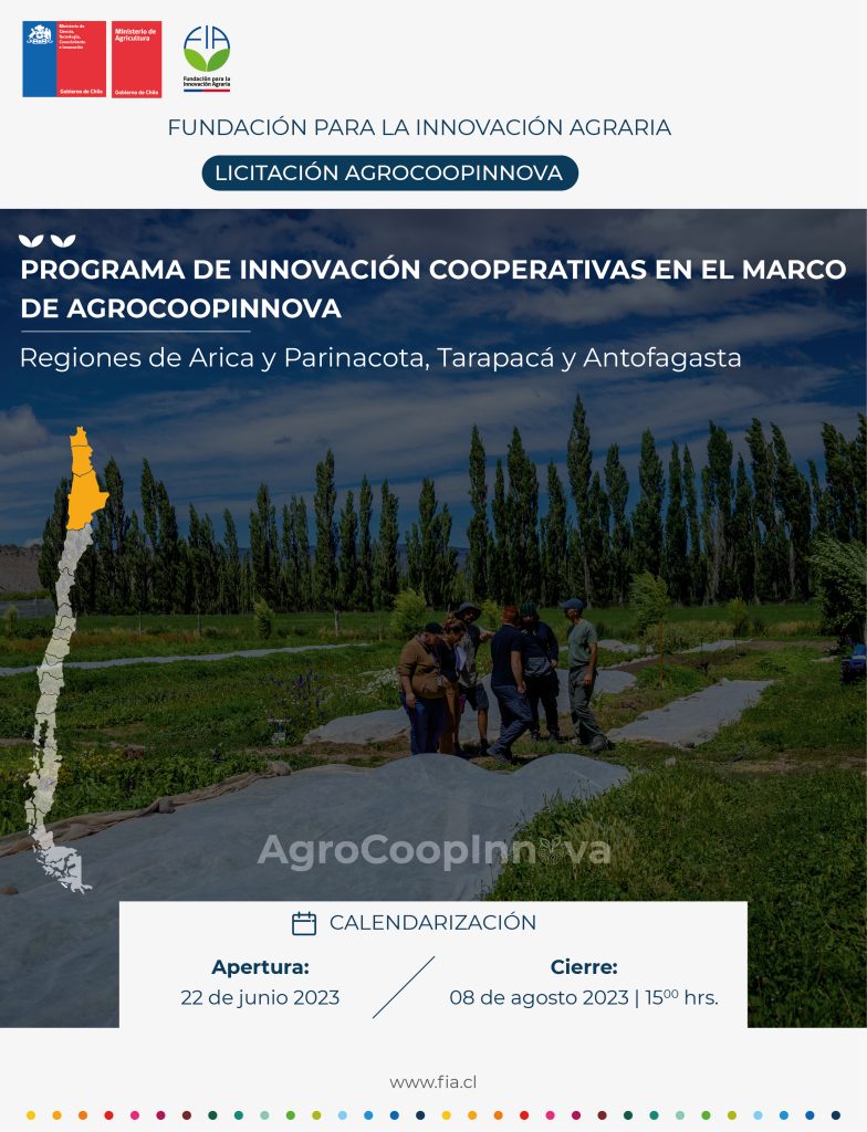 Programa de innovación cooperativas en el marco de AgroCoopInnova, regiones de Arica y Parinacota, Tarapacá y Antofagasta.