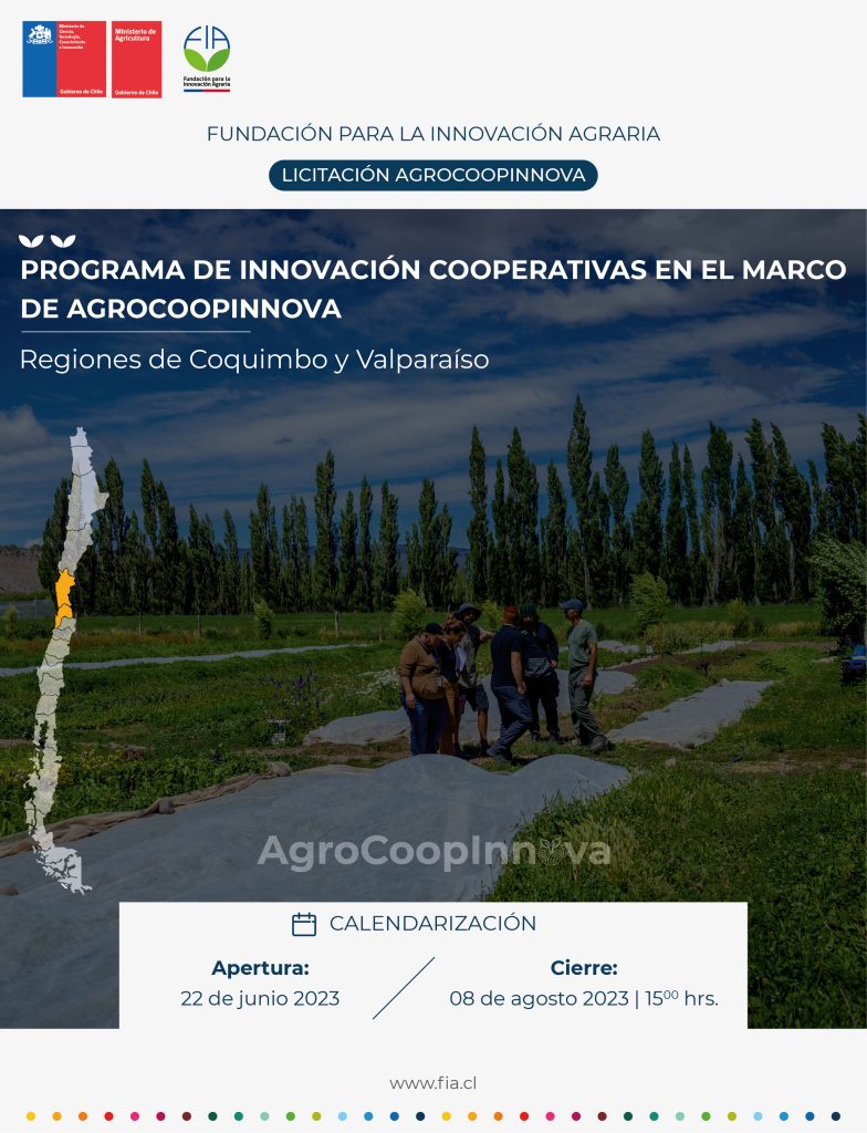 Programa de innovación cooperativas en el marco de AgroCoopInnova, regiones de Coquimbo y Valparaíso.