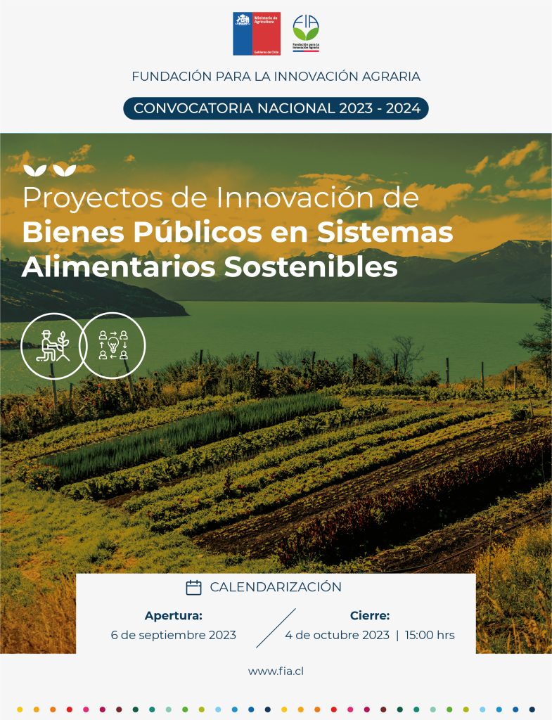 Convocatoria Nacional Proyectos de Innovación de Bienes Públicos en Sistemas Alimentarios Sostenibles 2023-2024