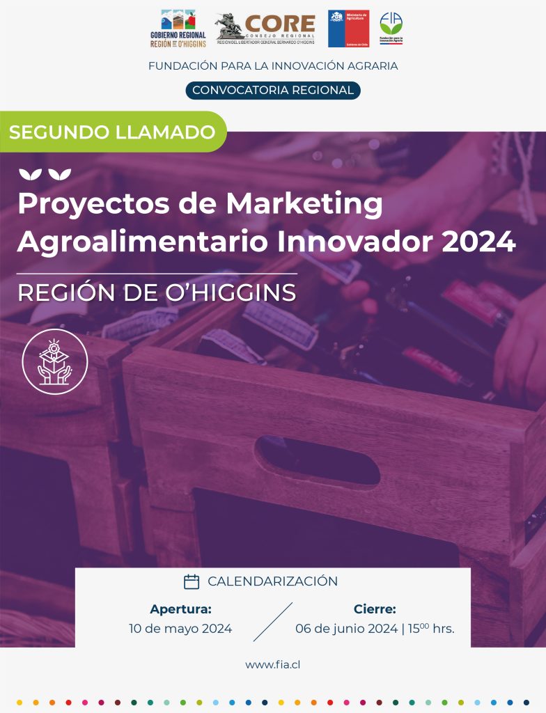 Proyectos de Marketing Agroalimentario Innovador 2024, Región de O’Higgins. Segundo llamado. 