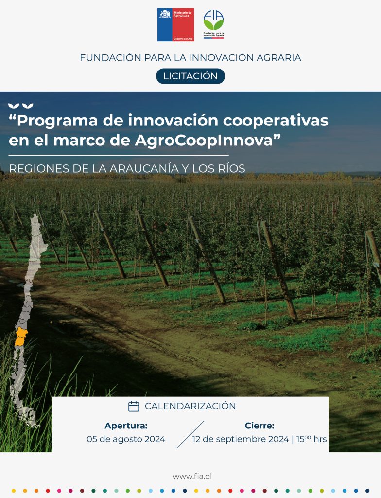 Programa de innovación cooperativas en el marco AgroCoopInnova. Regiones de La Araucanía y Los Ríos.