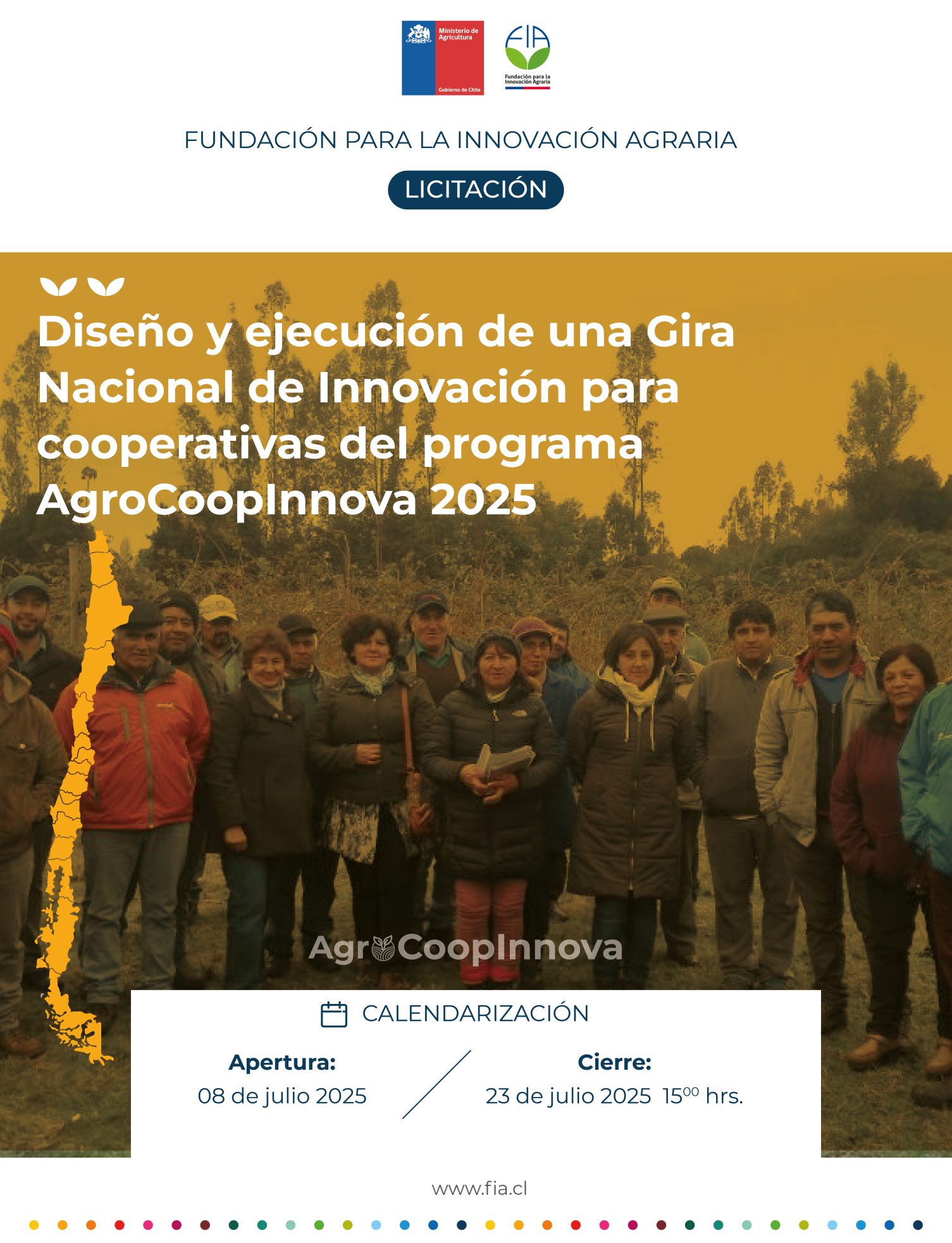 Diseño y ejecución de una gira nacional de innovación para cooperativas del Programa AgroCoopInnova 2025.