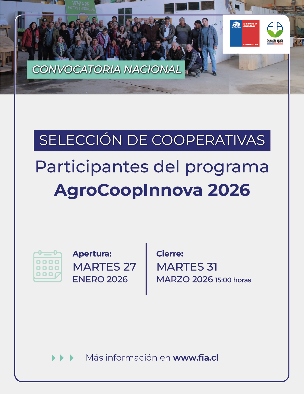 Selección de cooperativas participantes del programa AgroCoopInnova 2026.