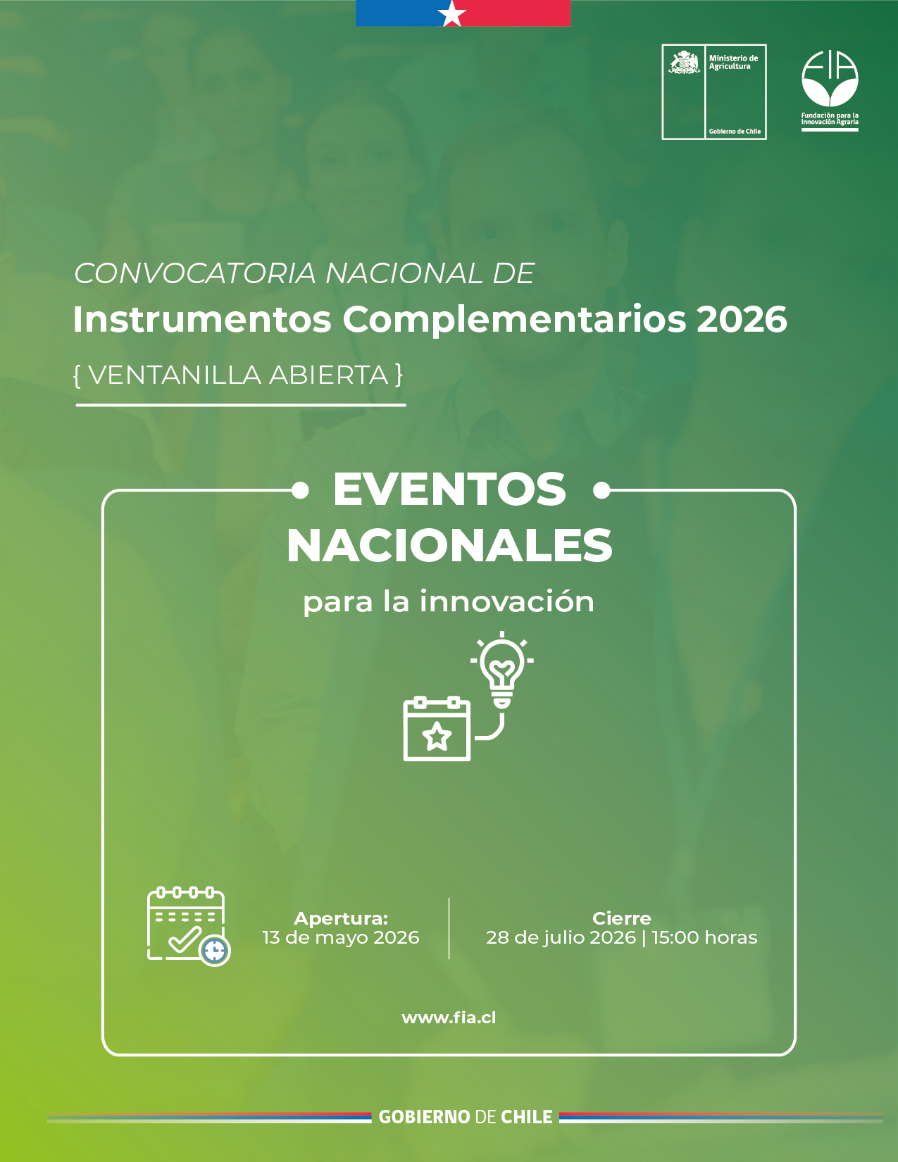 Eventos nacionales para la innovación 2026. Ventanilla Abierta